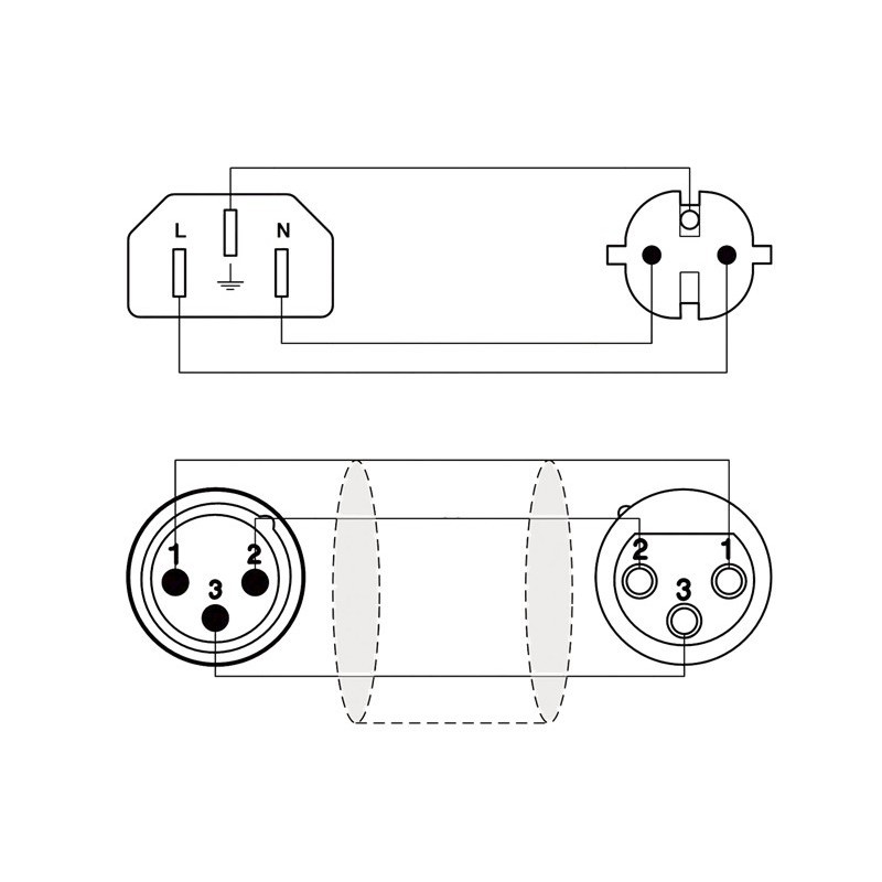 CABLE ALIMENTACIÓN + SEÑAL AUDIO CON CONECTORES 10 M